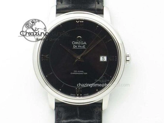 0817 DailyWear Speedmaster Professional Chronometer PVD Black Dial On Black Leather Strap A 8259